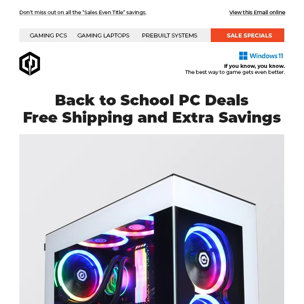 ✔ Back to School PC Deals – Free Shipping and More
