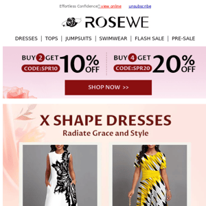 X shape dresses + EXTRA 20% OFF!!