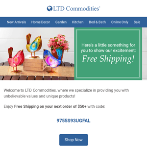 Hurray! Here's Your Free Shipping Coupon