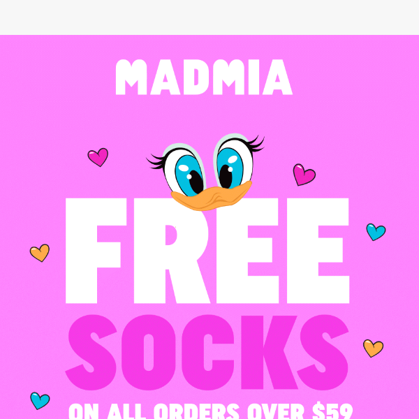 FREE Socks on all orders over $59🧦💜