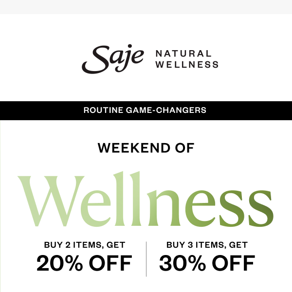 Up to 30% off wellness 🌿
