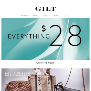 Everything $28 for 48 Hours | $699 Tributes, $899 Woodies & More Luxe