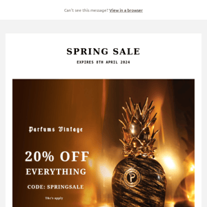Spring Sale - 20% Off Everything