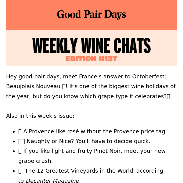 Weekly Wine Chats #137⛱