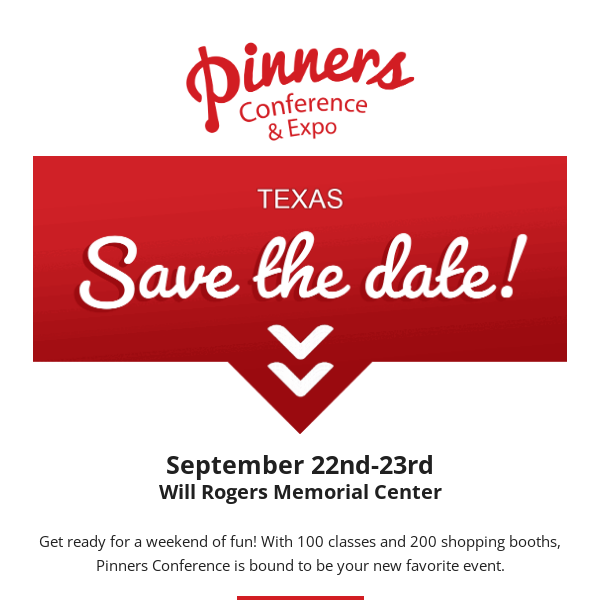 Save the date! Pinners is September 22nd & 23rd! 📍