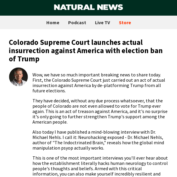 Colorado Supreme Court launches actual insurrection against America with election ban of Trump