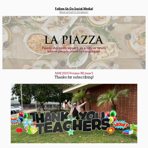 Gaetano's May Newsletter