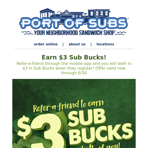 Earn $3 in Sub Bucks this month!