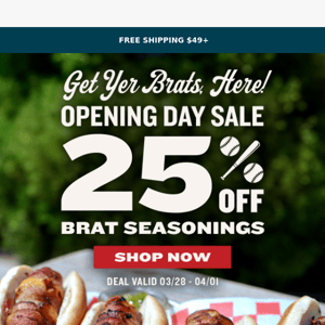 ⚾It's a Home Run Deal | 25% Off Brat Seasonings