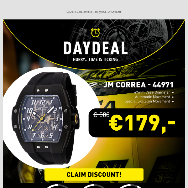 Today's Day Deal: JM CORREA 🏎️ Invicta Speed Sale!