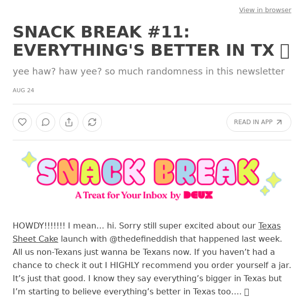 SNACK BREAK #11: EVERYTHING'S BETTER IN TX 🤠