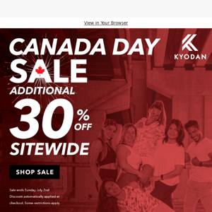 Hurry! Ends Soon - Canada Day Sale - Extra 30% Off SITEWIDE!