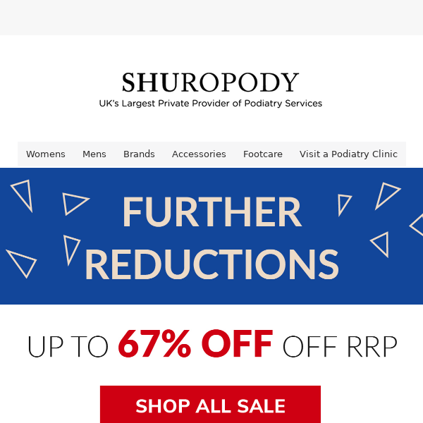 FURTHER REDUCTIONS: Up to 67% off RRP