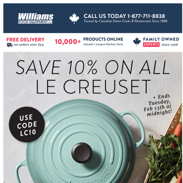 Ends TODAY❤️ Annual Le Creuset SALE: [10% OFF Coupon] SAVE on ALL Le Creuset + Reid's Surf & Turf Recipe for LOVE