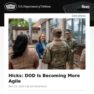 Hicks: DOD Is Becoming More Agile