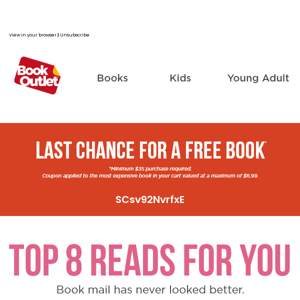 Time flies! Your free book coupon expires tonight