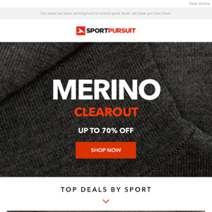 Merino Clearout - Up To 70% Off