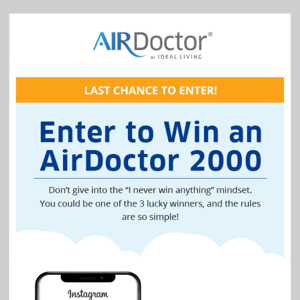 🚨 Last Chance to Win an AirDoctor 2000