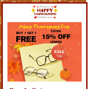 Thanksgiving Day Sale! Eye-catching Prescription Glasses