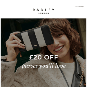 Save £20 on perfect purses