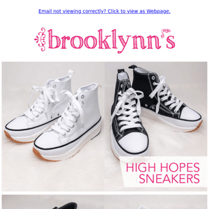 👟👟 High tops or low profile sneakers? Shop in-store or online at www.brooklynns.com.