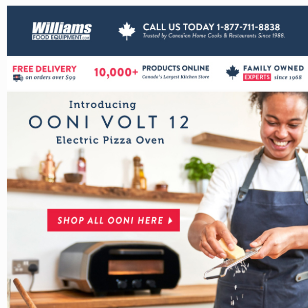 LAST CALL: NEW!⚡Ooni Volt 12 Electric Pizza Oven on SALE $1,299! 🍕 Karu 16" Portable Outdoor Pizza Oven $1,099 + Karu 12 Wood & Charcoal-Fired Portable Outdoor Pizza Oven $299.99 + Frya 12 Portable Outdoor Wood-Pellet Pizza Oven $319.99