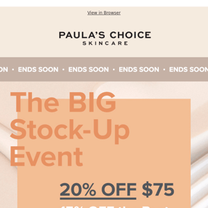 15% Off Everything. 20% Off $75. Ends Today.