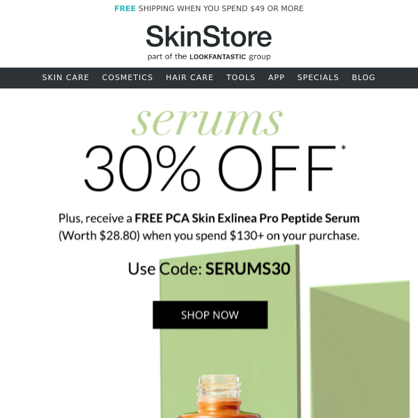 Feeling dull? Save 30% on Serums