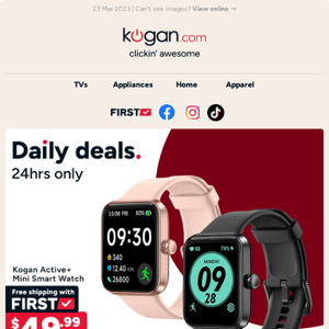 Daily deals: Kogan Active+ Mini smart watch, Samsung Galaxy Buds2 & more