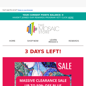 The Mosaic Store, Final Chance! Massive Clearance SALE + FREE Postage 👉 Go!