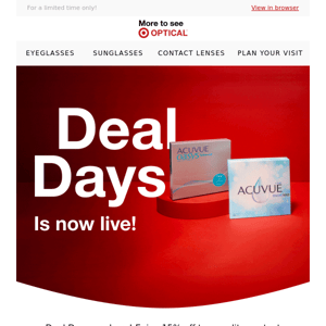 DEAL DAYS: 15% OFF Contacts!