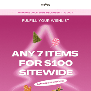 SITEWIDE: Any 5 Items for $70 🎉