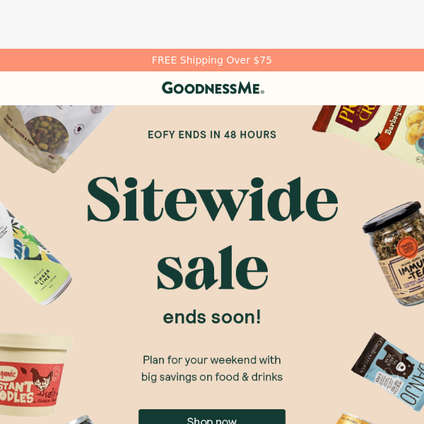 Ends tomorrow: EOFY sitewide sale