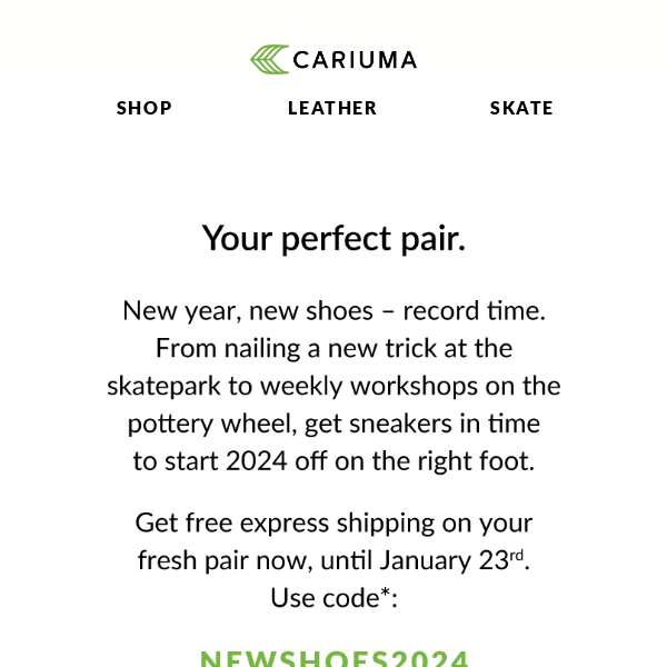 New Year, New Shoes – Record time.