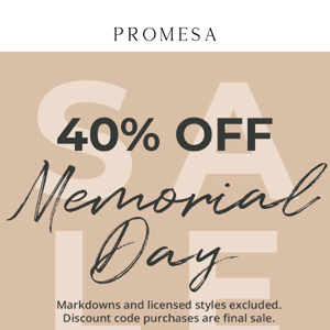 Save 40% during our Memorial Day Sale!