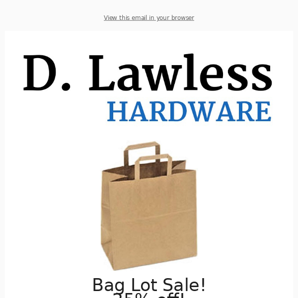 Bag Lot Sale! 25% off Bag Lots!