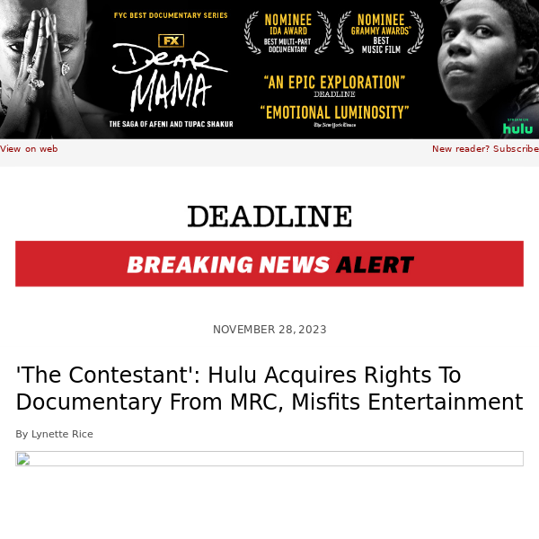 'The Contestant': Hulu Acquires Rights To Documentary From MRC, Misfits Entertainment