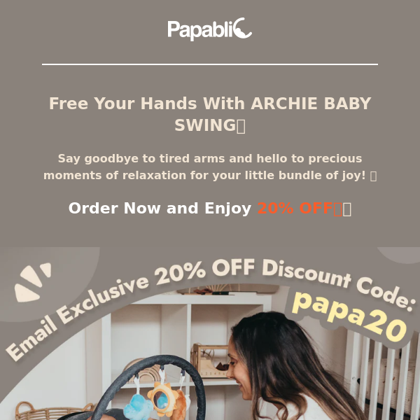 ⚡️Get Your Baby Swing at 20% OFF For A Limited Time!💖