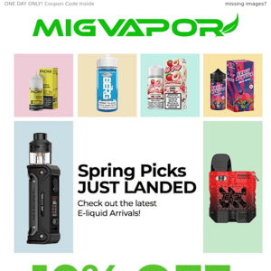 Get Fresh with 10% Off Spring E-liquid Arrivals