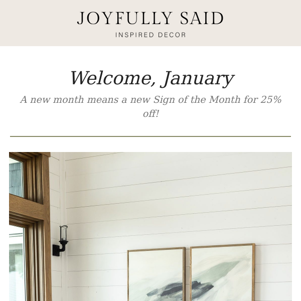 New month, new 25% off sign!