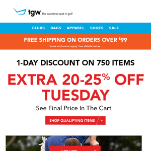 You Have 24 Hours - Extra 20-25% Off Tuesday!