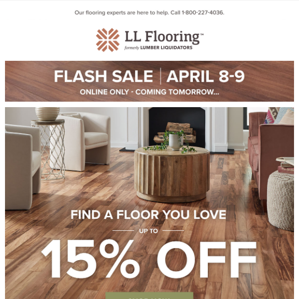 Find a floor you love & save up to 15%!