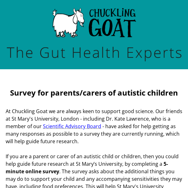 Survey for parents and carers of autistic children