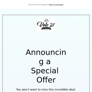 Announcing a Special Offer