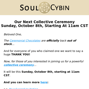 Collective Ceremony This Sunday! (details inside) 🍂