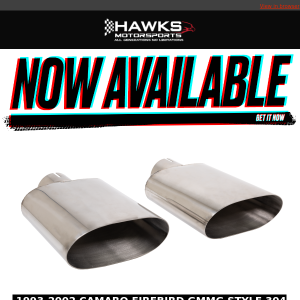 Now Available At Hawks Motorsports - May 12