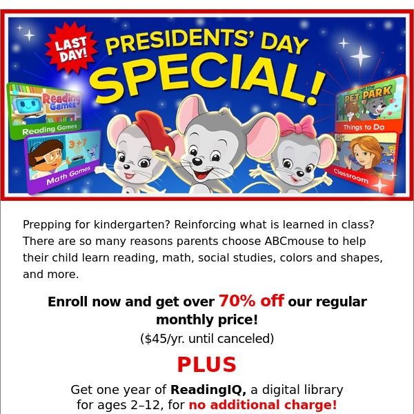 LAST DAY! Presidents' Day Special! 🇺🇸