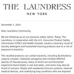 Recall Alert for The Laundress: Urgent Action Needed