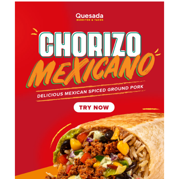 🎉 Chorizo Mexicano: Level up your Burrito Experience! Limited time only