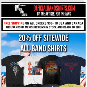 🤯 20% OFF All Rock T-Shirts – Expires Tonight!